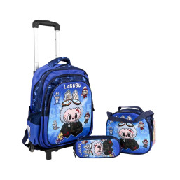 16 Inch  Trolley Bag Set - Labubu - Blue
